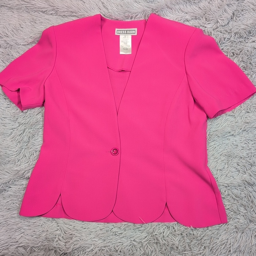 Vintage Dress Barn Blouse Womens 12 Pink Casual Comfort Stretch Soft Career‎